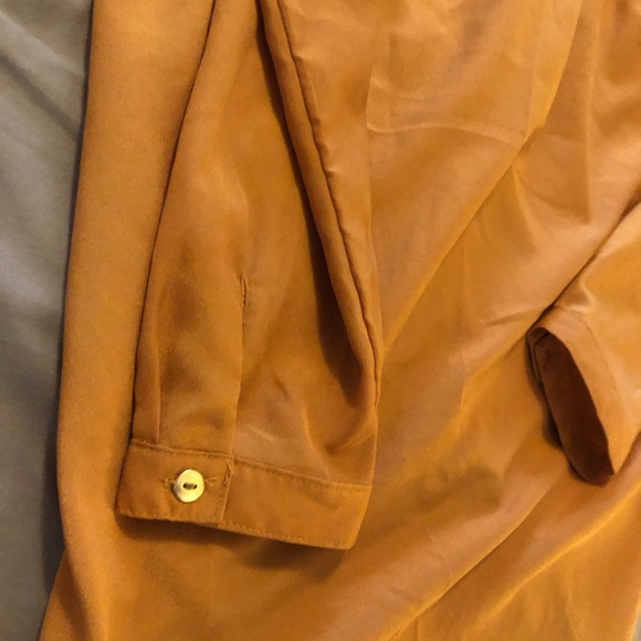 Mustard colored button up NWOT YB - Picture 2 of 11